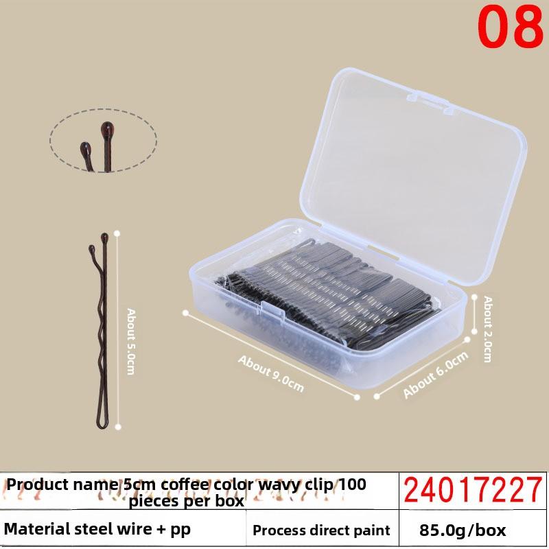 Black Steel Clip Box Contains A Straight Clip for The Bride's Updo Hairstyle Bangs Clip Wavy Hair Clip and Hair Accessory