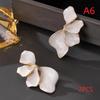 1 Pair Dripping Oil Irregular Petal Stud Earrings for Women Elegant Floral Design Anti-allergy Business Casual Wear Jewelry