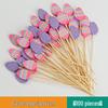 Colorful Bamboo Fruit Forks & Cocktail Skewers - Decorative & Disposable for Baking & Events