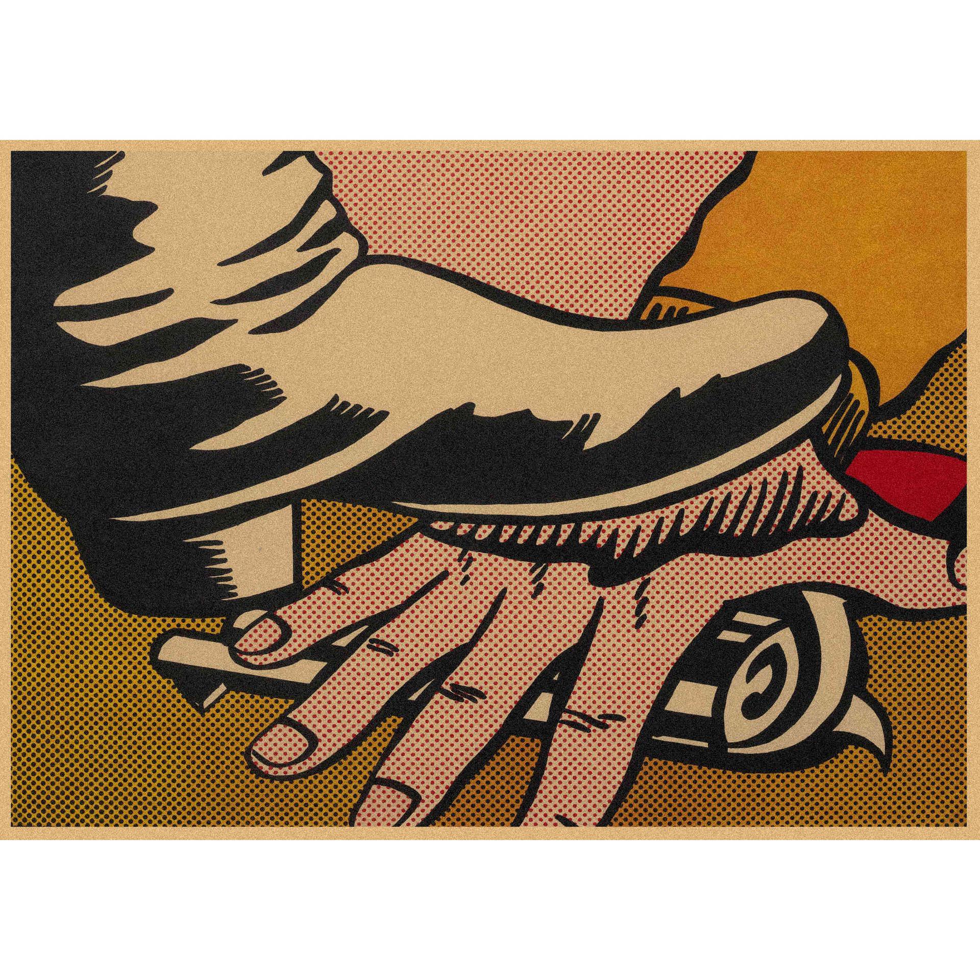 

Roy Lichtenstein Pop Art Retro Kraft Poster for Bar or Cafe Wall Decoration 357 29.7X42cm (A3 size)