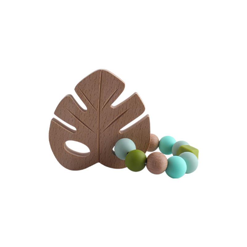 DIY Baby Personalized Name Leaf Pacifier Clips Holder Chain Teething Toys Gifts Wooden Ring Anti-drop Chains Babies