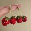 Ins Style Sweet Red Raspberry Drop Earrings Minimalist Unique Design Smart Playful Versatile Temperament Girl Pierced Jewelry