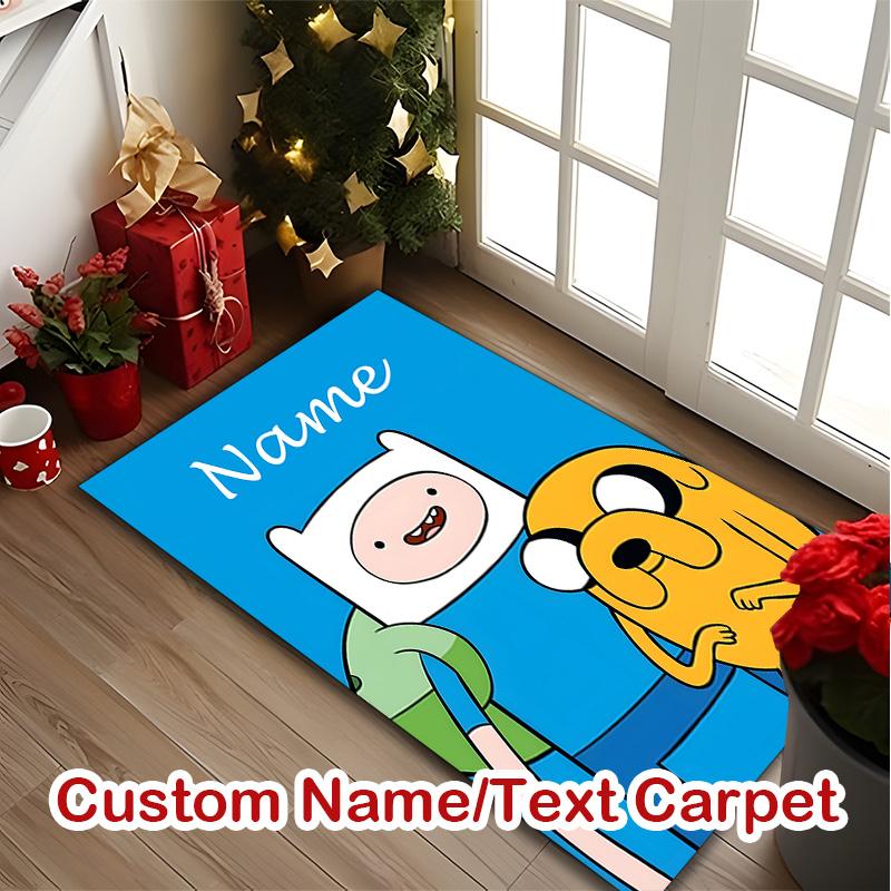 Adventure Time Friends Carpet, Non-slip Office Chair Rug, Digital Print Home Area Rug, Unique Festival Decorations