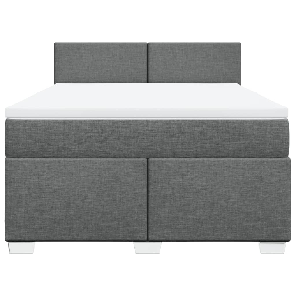Vidaxl Continental Bed With Mattress, Dark Grey Fabric 140X200 Cm