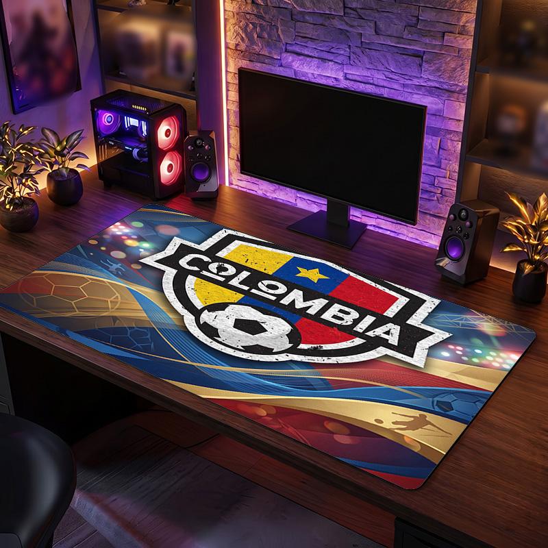 Colombia Football Crest Mouse Pad, Extended Non Slip Rubber Desk Mat for Gaming Office Laptop Fan Gift