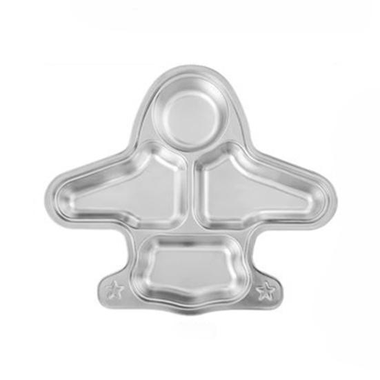 Stainless Steel Dinner Plate for Kids Cartoon Design Divided Tray Food-Grade Safe Durable Children Compartment Serving Snack Dishes