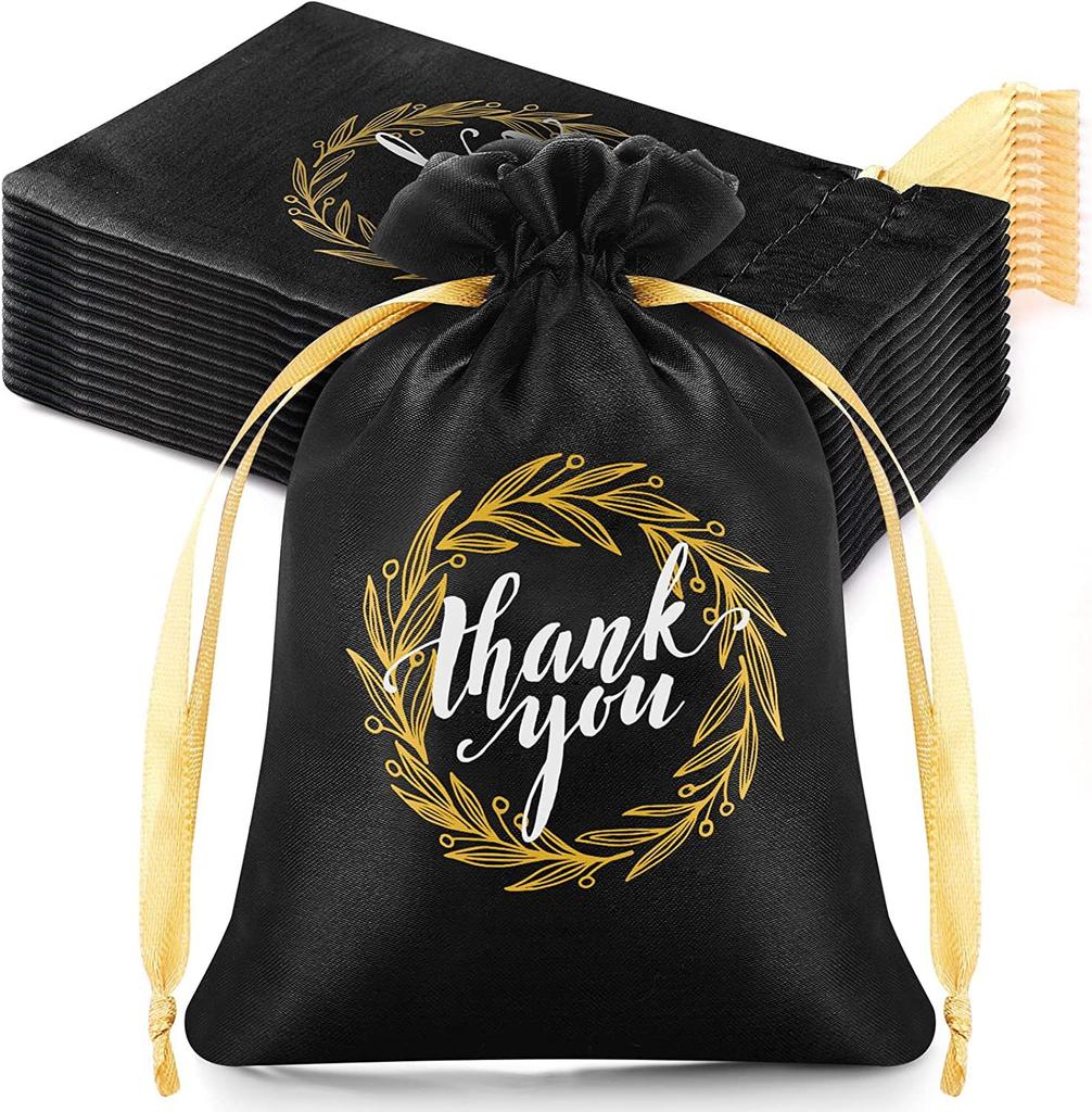 10PCS Satin Gift Bags Drawstring Jewelry Pouches Candy Bag For Thanksgiving Wedding For Birthday Holiday Party Christmas