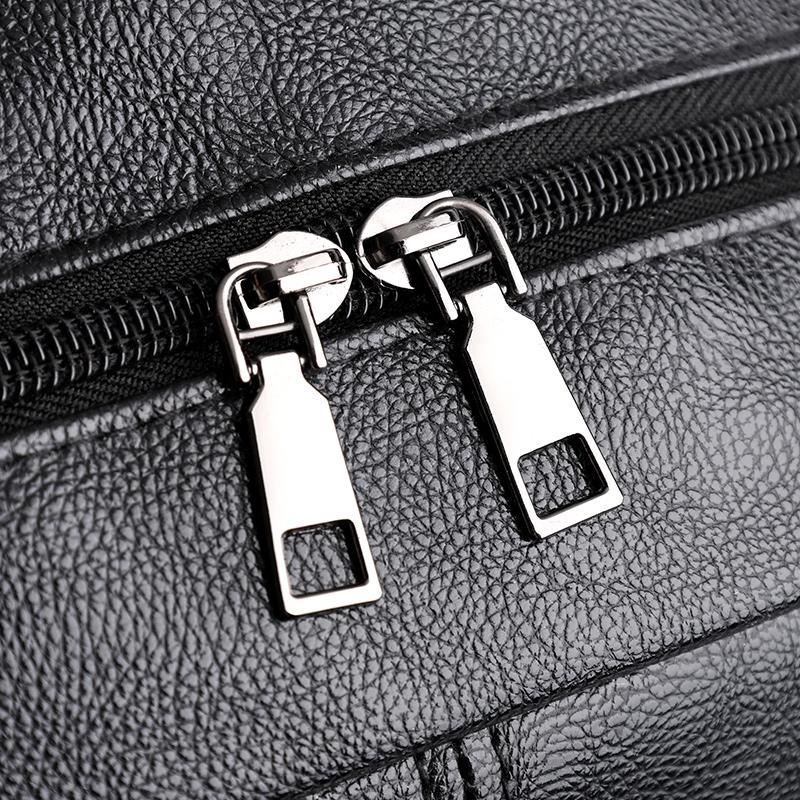 Business PU Backpack Men's Large Capacity Computer Backpack Waterproof Travel Student Schoolbag