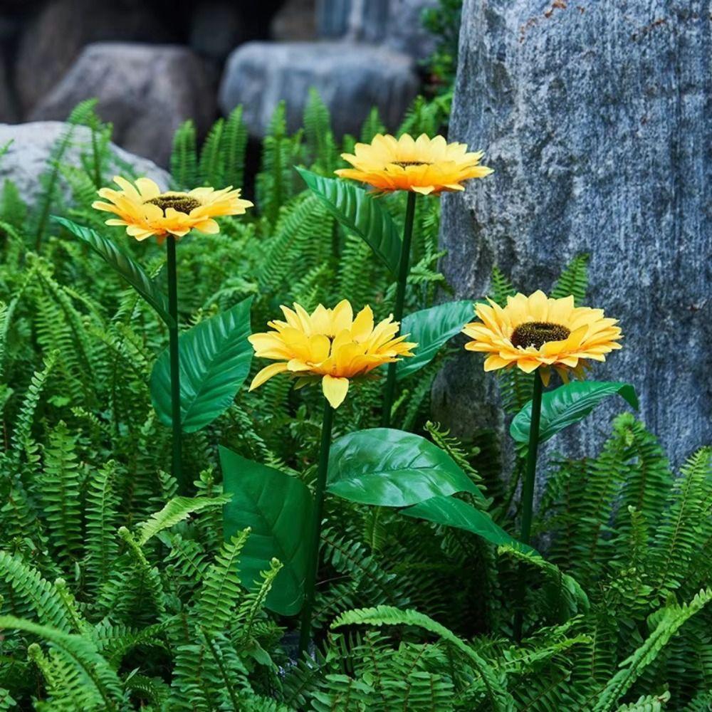 Solar Powered Night Lights Waterproof Atmosphere Lamp LED Solar Sunflower Lights Outdoor