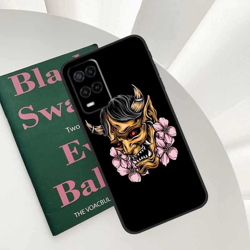 Hannya Demon Oni Case For Oppo A15 A16 A17 A52 A72 A76 A96 A54 A74 A94 A54S A57S A58 A78 A98 A57 A77 Cover