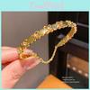 Floral Iris Jewelry Bracelet With Gold Plating And Zircon Stones For Gift And Fashion Accessory
