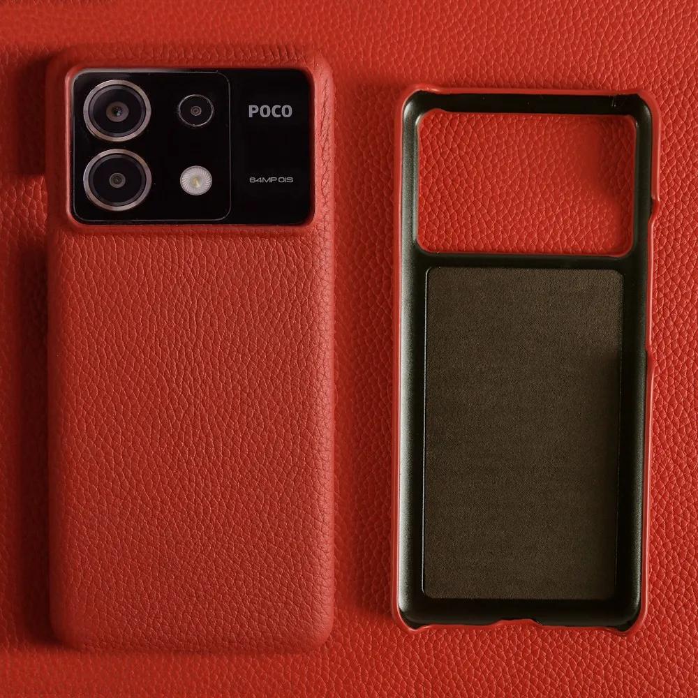 Etui do POCO F8 Ultra Biznesowe Pokrowiec ze Skóry Naturalnej Do Poco F7Pro POCO X6 M5 M6Pro X4Pro F2Pro Tylna Klapka Odporna na Wstrząsy Fundas