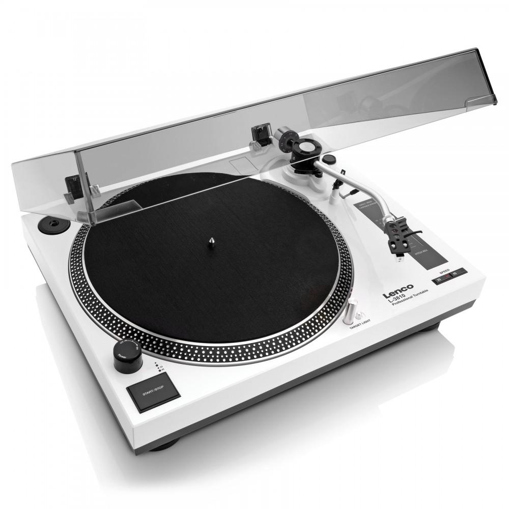LENCO L-3810WH - Direct-drive Turntable with Preamplifier, Lenco