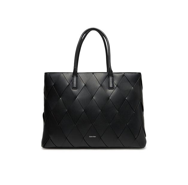 Handbag Calvin Klein Ck Woven Medium Shopper K60K612994 Black