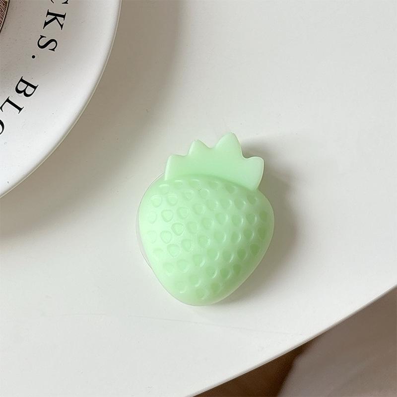 Three-Dimensional Fruit Strawberry Mobile Phone Airbag Bracket Back Sticker Retractable Lazy Desktop Bracket Watching Drama
