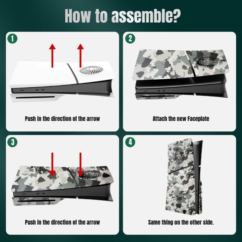 Replacement Hard Faceplate Anti Scratch Shell Protector Cover Game Console Dustproof Case Fit for Slim Disc Version