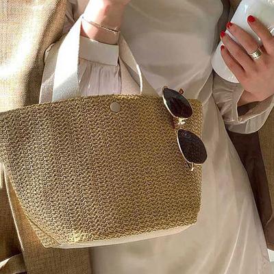 Seaside Summer Beach Vacation Summer Pastoral Braided Bag Retro Tote Lady