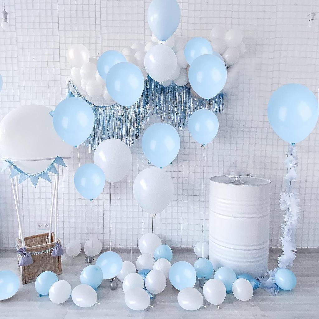 110PCS blue and white latex balloons, suitable for birthday, graduation ceremony, wedding, party decoration