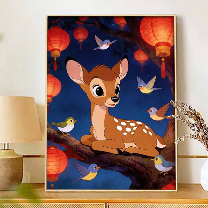 Disney Diamond Art Painting Kit 5D Bambi Diamond Painting Dot Art Kit Home Wall Decor