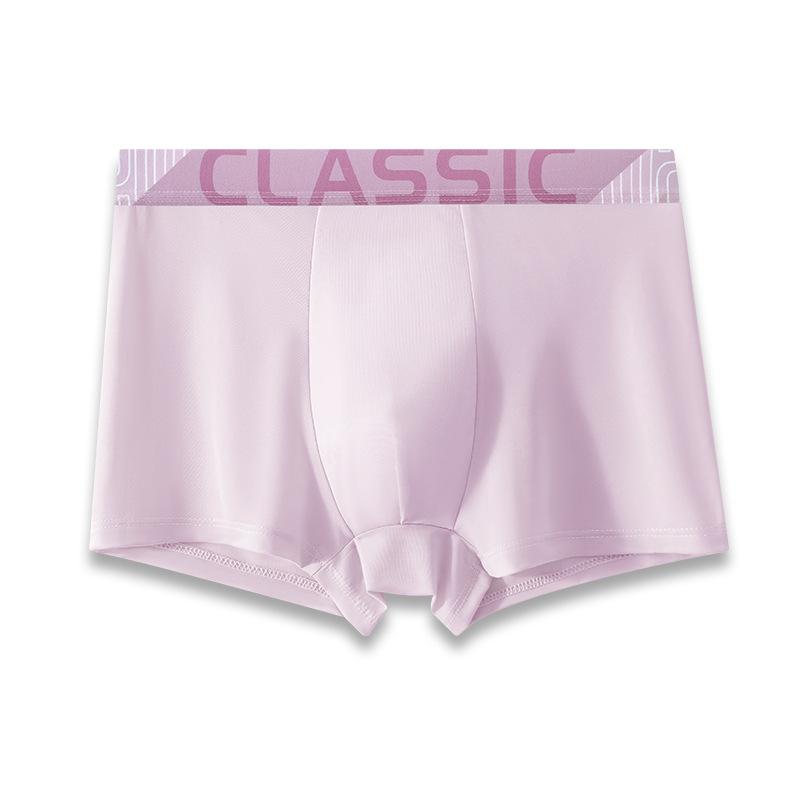 4 Stück Sommer Eis Seide Herren Unterwäsche Flache Ecken Teenager Jungen Atmungsaktiv Vier Ecken Unterwäsche Boxer Brief