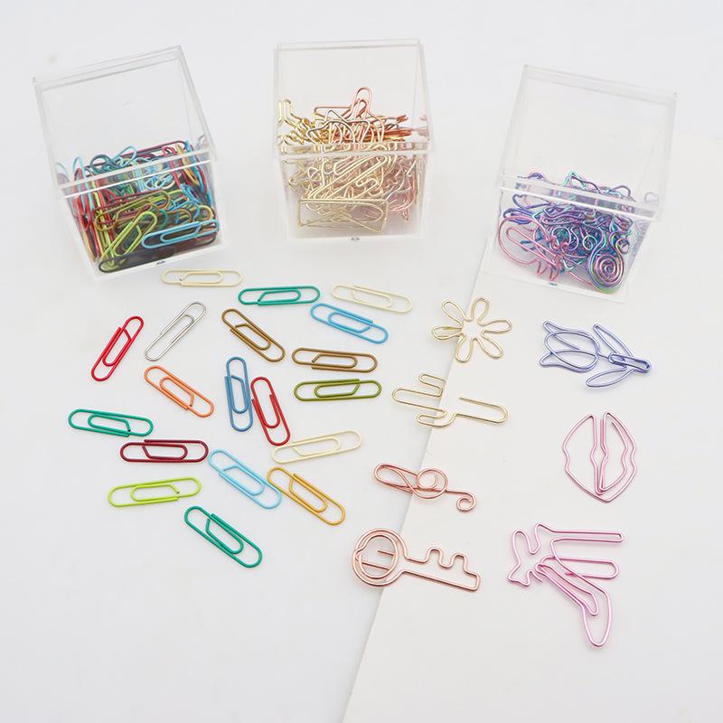 Creative Blue Metal Paper Clips: Versatile Shapes for Office and Bookmarks