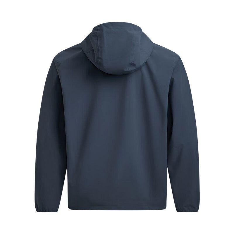 Under Armour Stormproof Ss25 Logo Sports Woven Hooded Long Sleeve Jacket Men Jacket Blue Black 1376066-046