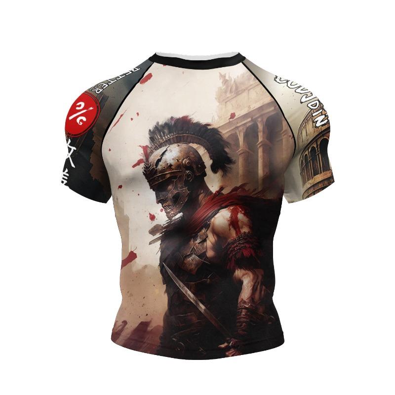 Persönliches beliebtes Design Sublimation Kurzarm Schwarz No Gi BJJ Jiu Jitsu Rashguard Kampf BJJ Mma Rash Guard Shirts für Männer