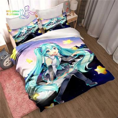 Japanisches Kawaii Anime Miku Bettwäsche Set Einzelbett Doppelbett Vollgröße Queen Size King Size Bettwäsche Set Aldult Kinder Schlafzimmer 3D Druck