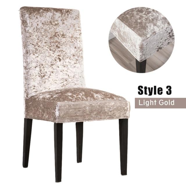 1/4/6pc Chair Cover Velvet Fabric Stretch Spandex Elastic Chair Slipcover Seat Case for Dining Room Wedding Hotel Banquet