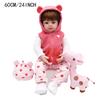 BZDOLL 60cm 24inch Soft Vinyl Reborn Baby Doll Toys Like Real Bebe Princess Toddler Birthday Gift Fashion Birthday Present Girls