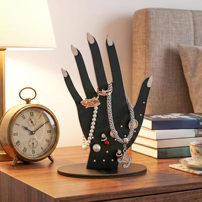 Handförmiger Ringhalter, 2D Holz Schmuckständer für Ringe Halsketten, Minimalistische Kommodendekoration, Dekoratives Geschenk für Frauen