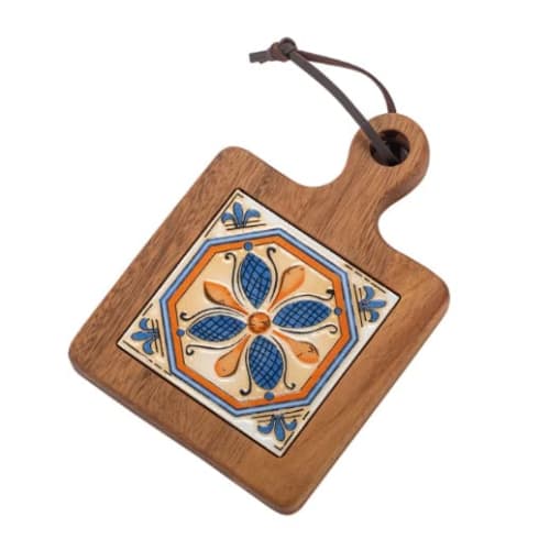 

Portal Co., Ltd. Fall 2022 Trivet, Pot Holder, Bottle Holder, Kettle Holder, Wooden Trivet with Tile, Wood, Insulation, Vintage Style, Nordic Bohemian