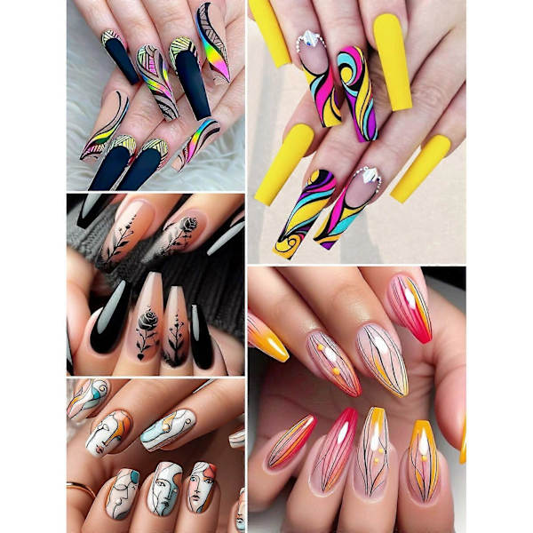 Nagelkunst Marker Set 0,5mm Feine Spitze Für Präzise Graffiti-Zeichnungen (12 zählen)