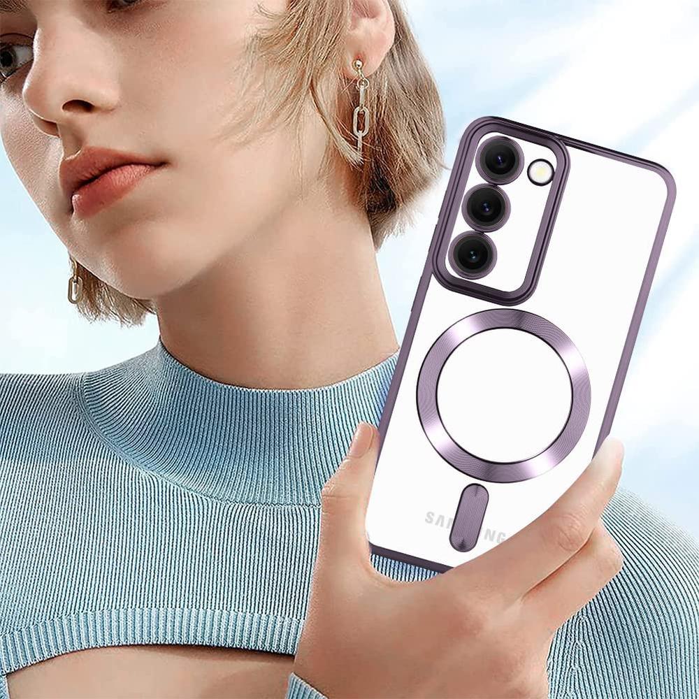 Case for Samsung Galaxy S23 Plus, Electro MagSafe, Purple + Glass Screen Protector