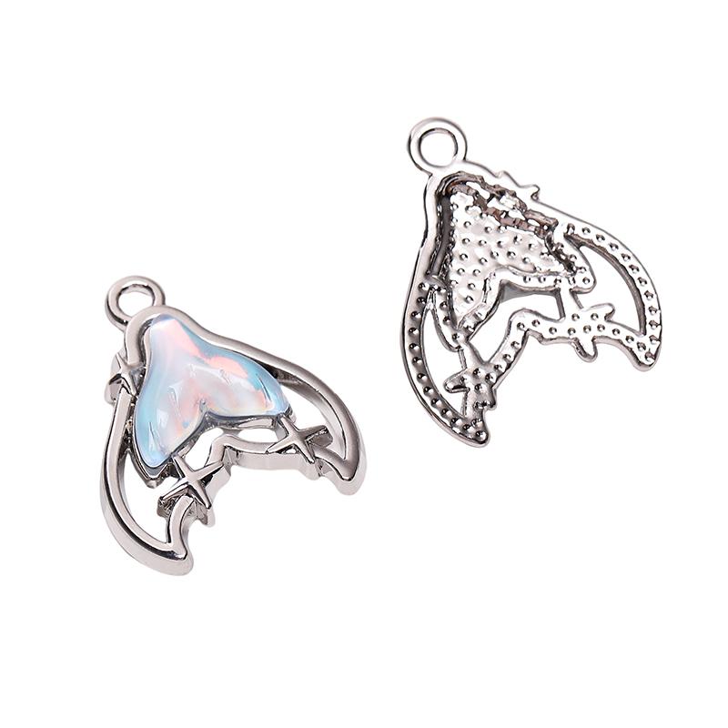 1pc/bag Alloy Inlaid Glass Pendant DIY Bracelet Necklace Earrings Jewelry Accessories