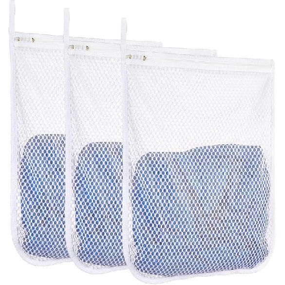 3 pcs Durable Honeycomb Mesh Laundry Bags for Delicates 12  x 15  (3 Medium) 3 Medium