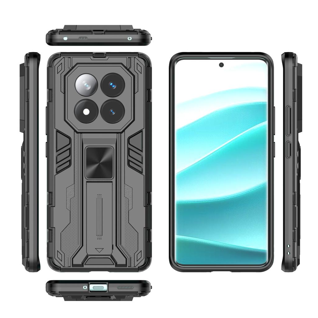 For Xiaomi Redmi Note 14 Pro+ 5G Case PC+TPU Shockproof Phone Cover with Kickstand