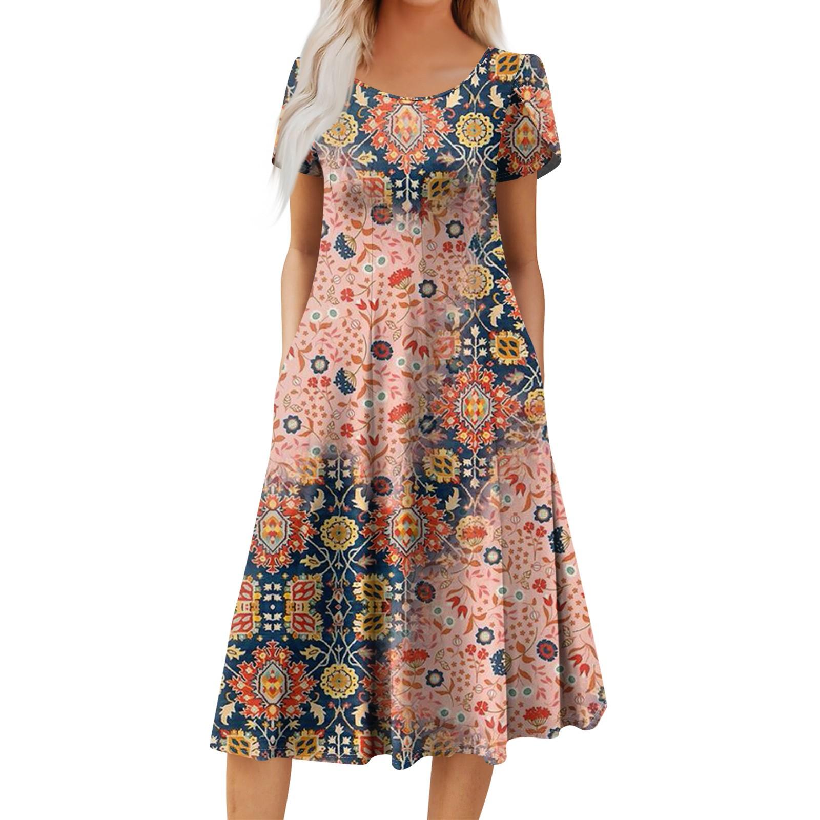 

Женское повседневное модное платье миди с круглым вырезом и коротким рукавом, модное свадебное платье для гостей XXXL тёмно-синий