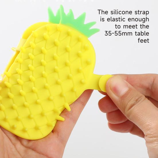 Cat Hair Removal Massage Brush Pineapple Cat Ear Shape Table Leg Scratching Tool Soft Double-Sided Comb for Dogs Cats Self Cleaning