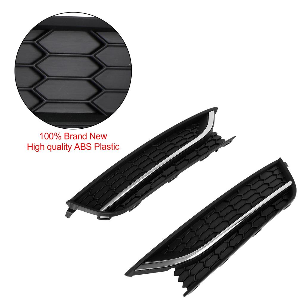 2PCS Front Driving Fog Light Cover Fit VW Passat 2012-2015 Black/Chrome