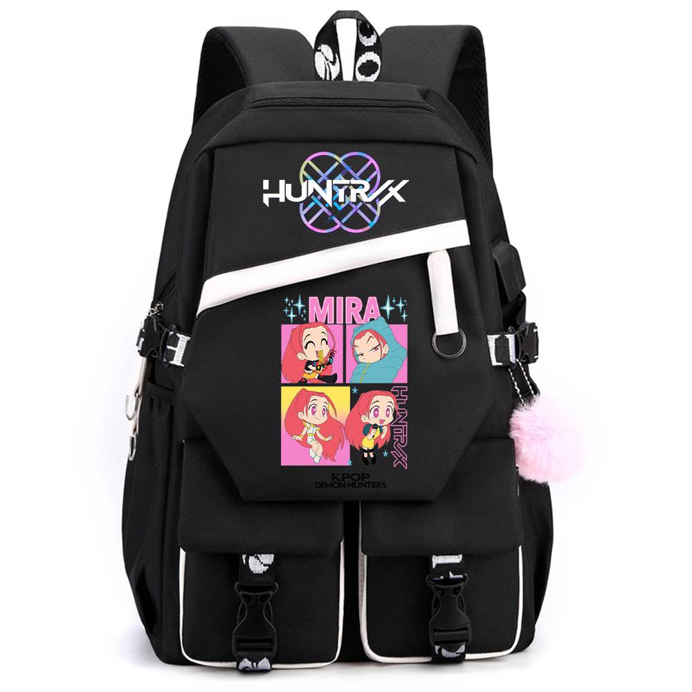 Anime K-pop Demon Hunters Tryckt Ryggsäck med Stor Kapacitet för Tonåring Student Flicka Pojke Tillbaka Till Skolan Bokväska Kvinnor Vattentät Resväska Barn Gåva