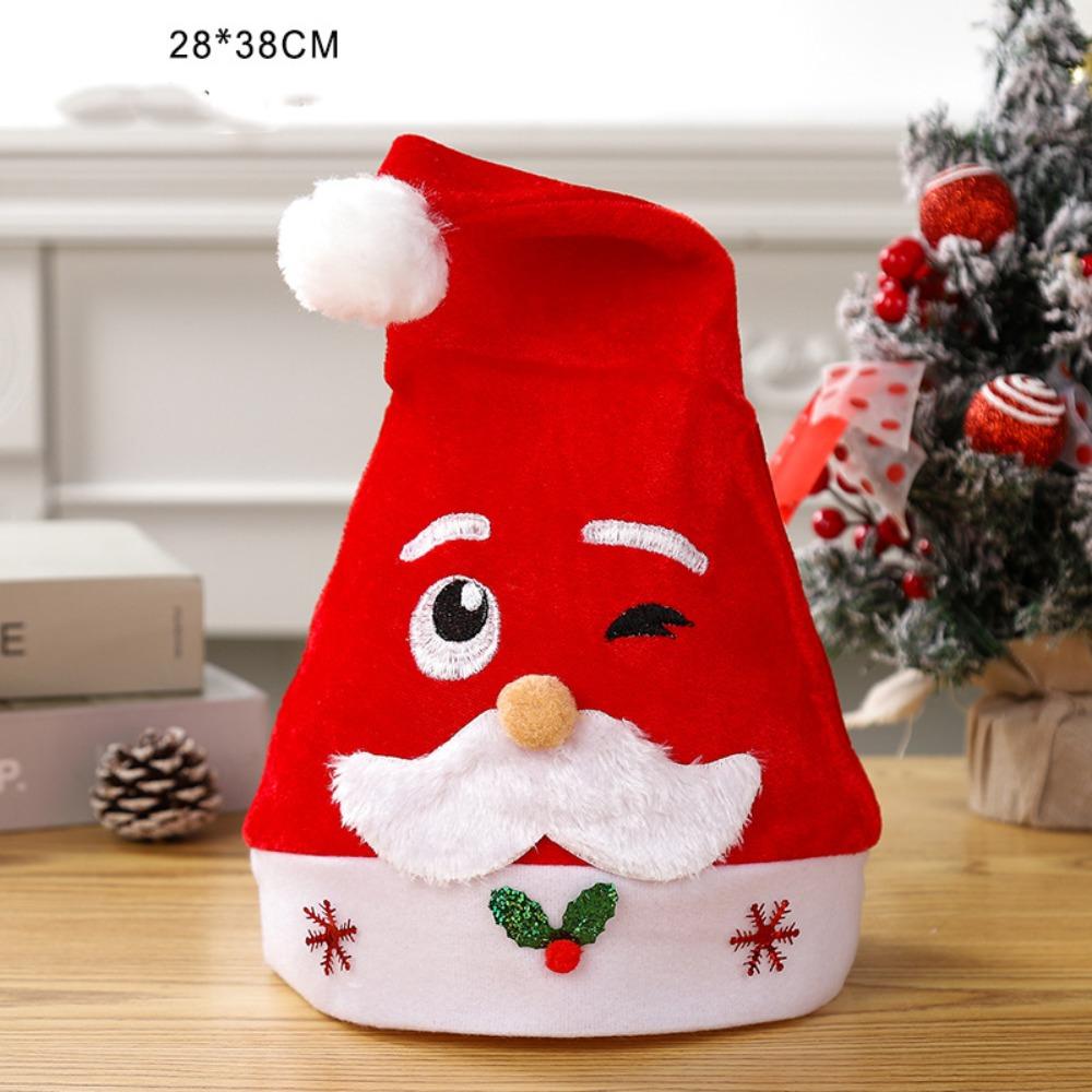 Snowman Plush Reindeers Antlers Hat Polyester Xmas Arts Hats Christmas Hat  Xmas Gift