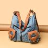 A Large-capacity Backpack with A Niche, Big Bag Feel and Good Appearance. Go and Play with A Large-capacity Denim Backpack