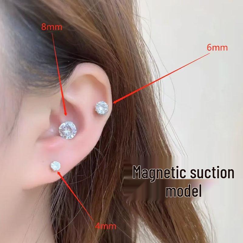 Chic Zirconia Magnetic Ear Clip: Elegant Rhinestone Cuff for Non-Pierced Ears