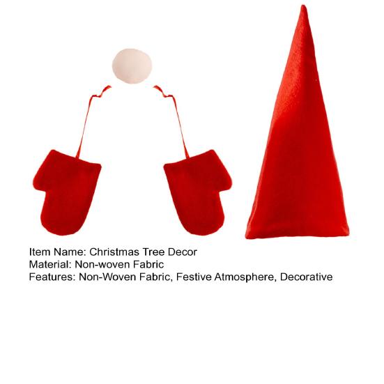 Christmas Tree Decoration Non-Woven Fabric Tree Top Hat Gloves Ornament Festive Atmosphere Holiday Decor