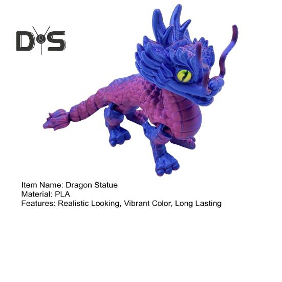 3D-gedruckte Drachenfigur, Fotografie-Requisite, realistisch aussehende, leuchtende Farbe, Mini-Drachenstatue, Zappelspielzeug für Erwachsene und Kinder