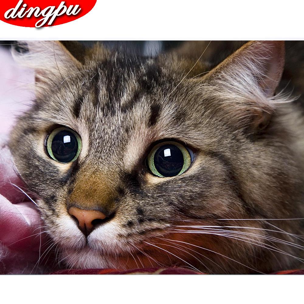 DIY Diamond Painting 5D Animal Full Round Diamond Mosaic Cat Embroidery Home Decoration Sale