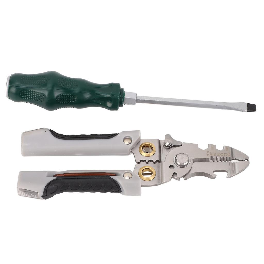 21 In 1 Wire Stripper 6mm Slot Screwdriver Stainless Steel Wire Stripping Pliers Electrician Tool