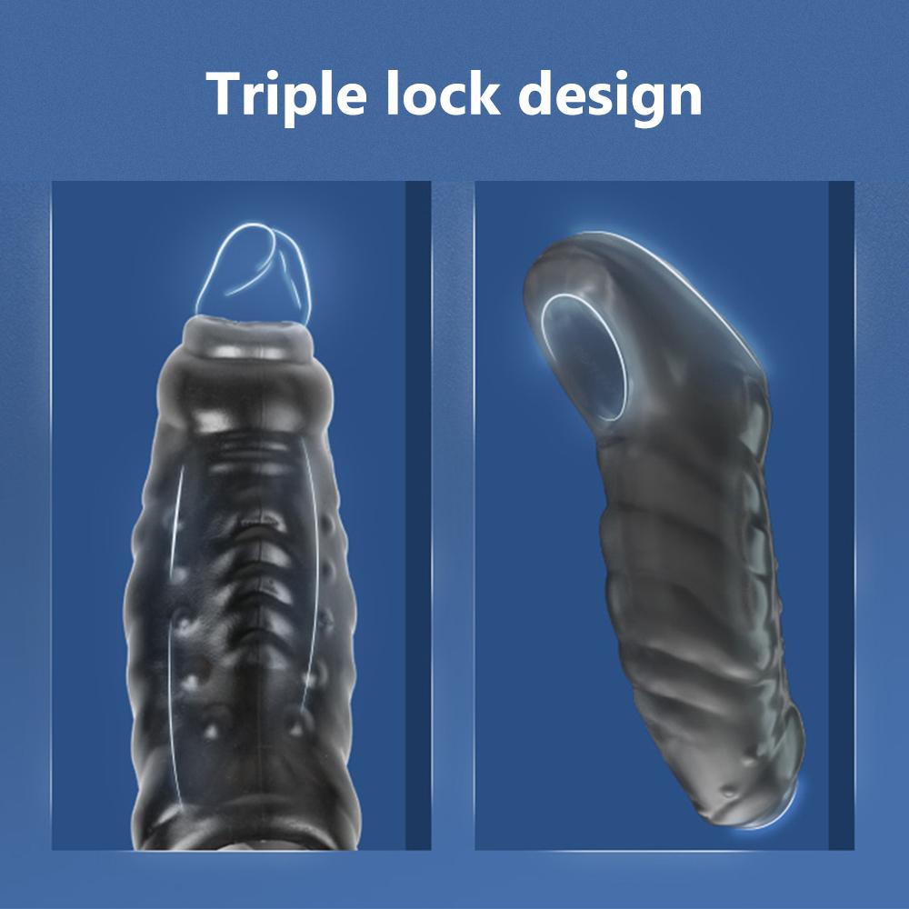 Penis Sleeve Enlargement Extender Male Condom Delay Ejaculation Cock Ring Trainer Enlarger Sex Toys for Men Dick