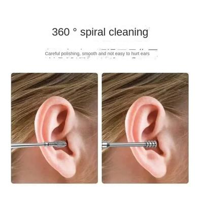 6 Pcs/set Ear Cleaning Spoon Ear Protector Health Care Dirt Remover Stainless Steel Ear Picking Tool Set Cleaner